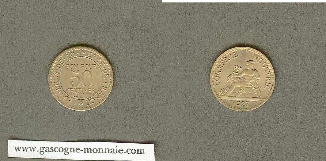 50 centimes Chambres de Commerce 1927 SUP+